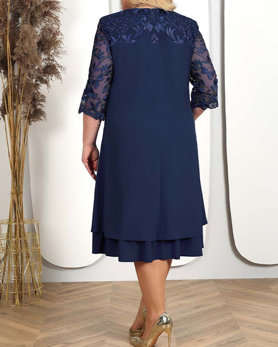 Jurk casual losse geborduurde chiffon