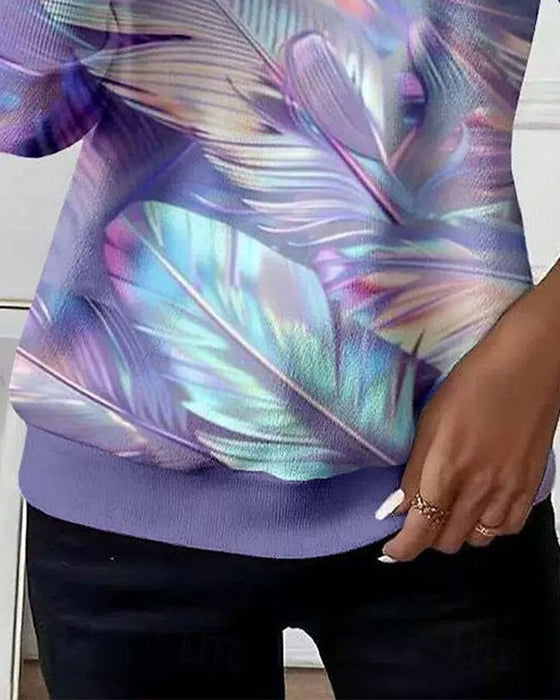 Sweatshirt Rits Veer Kleurblok
