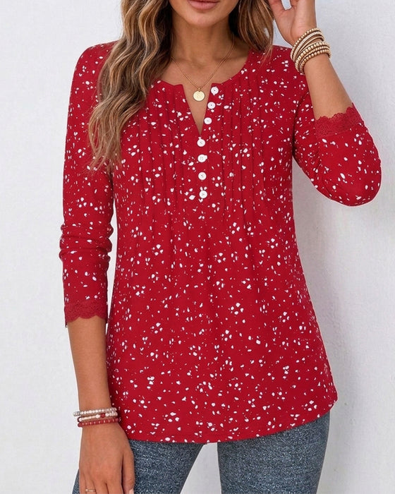 Top Kant Casual Lange Mouwen