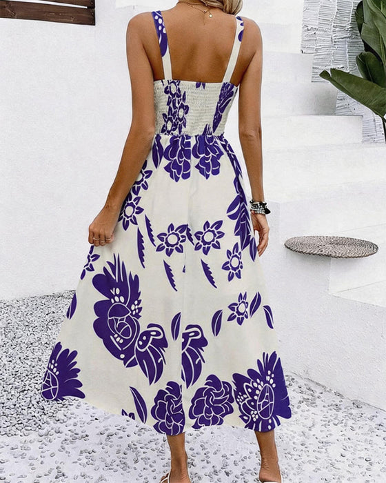 Jurk Elegant Bandje Print