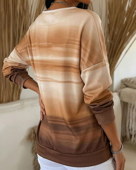 Sweatshirts V-Hals Lange Mouw Ombre