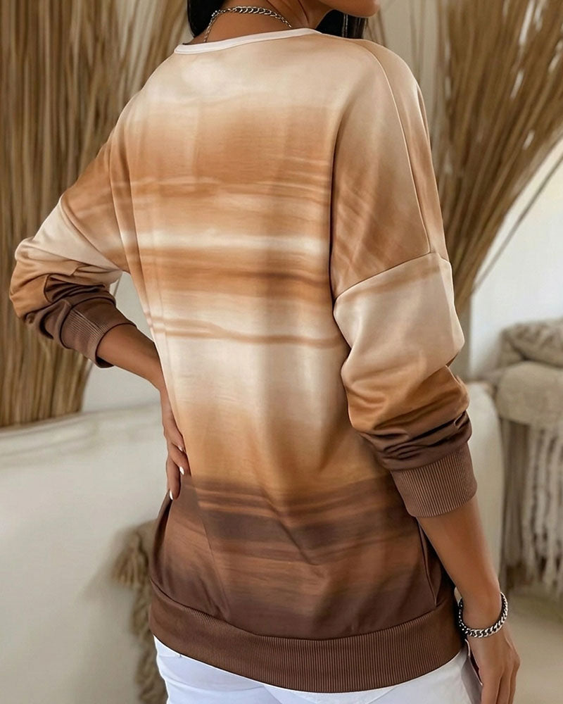 Sweatshirts V-Hals Lange Mouw Ombre