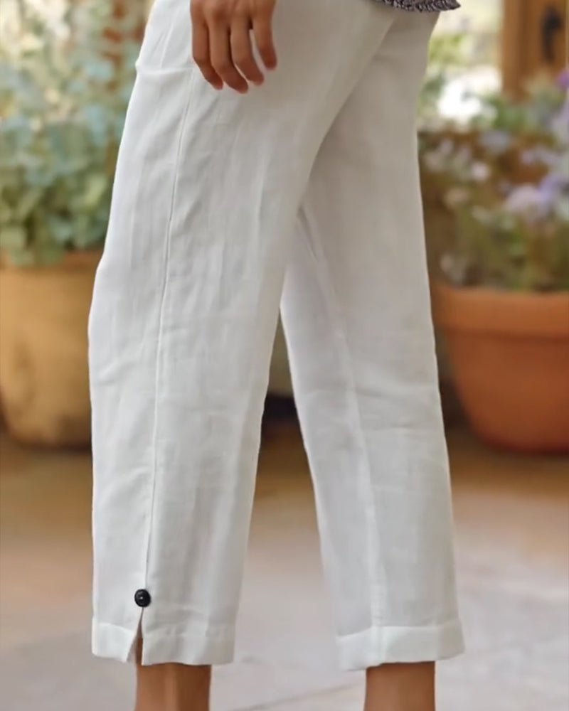 Broek Hoge Taille Cropped Casual