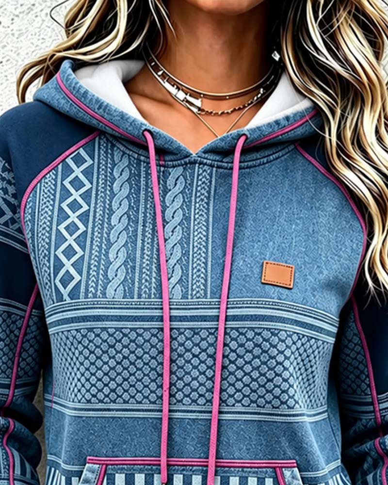 Hoodie Met Capuchon Lange Mouw Relaxed