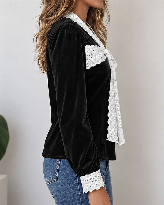 Top V-Hals Strik Patchwork