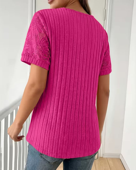 T-Shirt Geribbeld Kant Samengevoegd Vastbinden