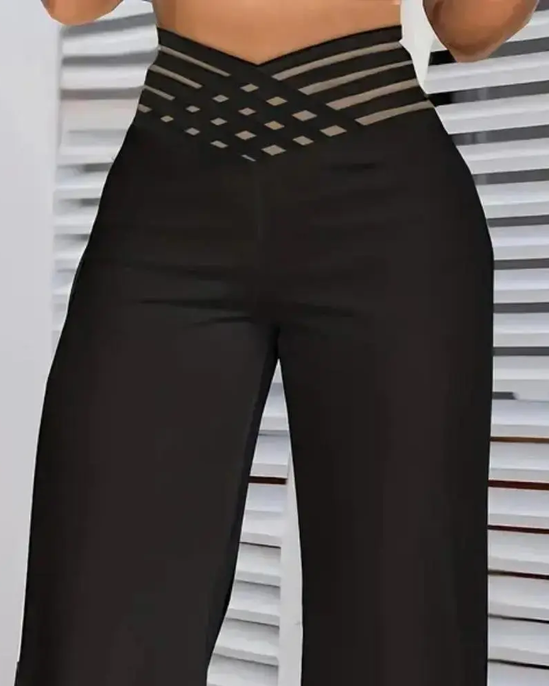 Broek Kruis-Taille Luipaard Print Uitlopend
