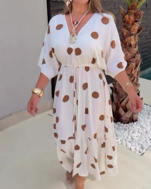 Jurk Stip Ingetailleerd Taille