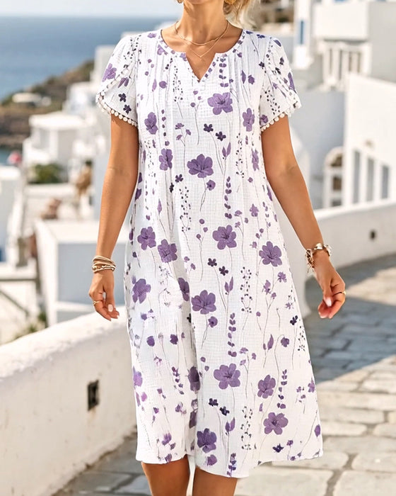 Jurk Casual Print Gestructureerd