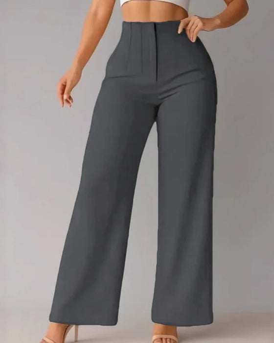 Broek Effen Casual Blazer Wijd Pijp