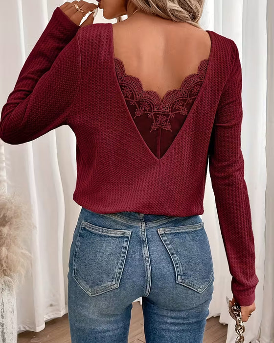 Top Met Kanten Inzet Halter