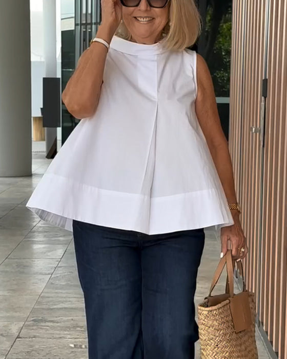 Blouse Mouwloos Effen Simpel