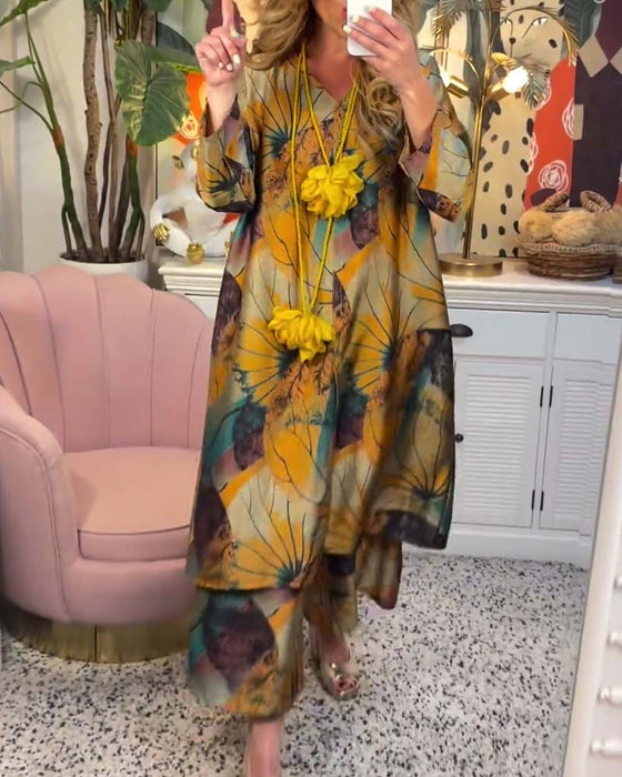 Retro los bedrukte casual set