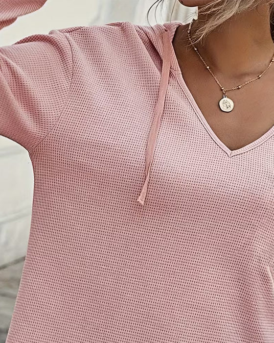 Blouse V-Hals Hoodie Onregelmatig