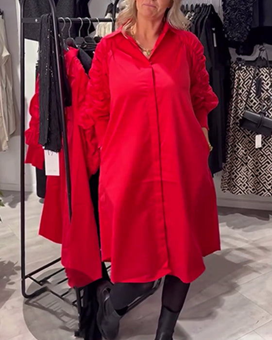 Jurk Kraag Mode Shirt