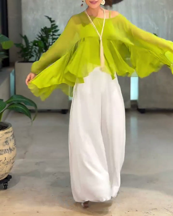 Blouse Met Stijlvol Effen Ontwerp