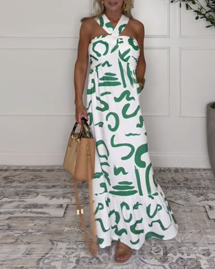 Jurk Halternek Bedrukt Rugloos Sexy