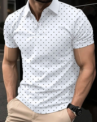 Casual Polo-Kraag T-Shirt Met Kleine Stippen