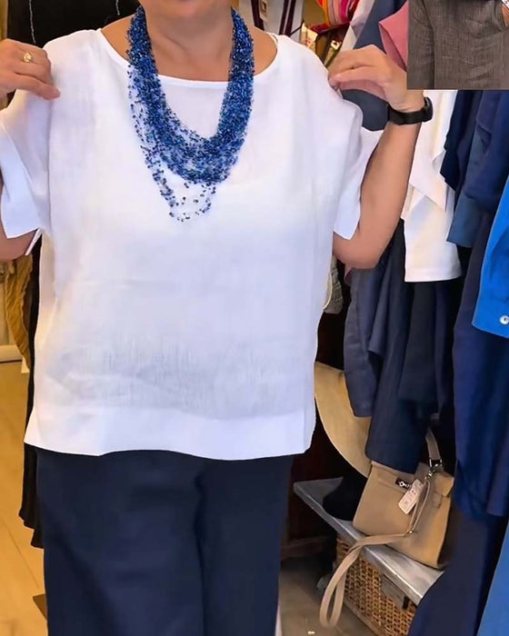Blouse Rondhals Effen Recht Casual
