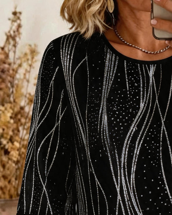 Blouse Mode Print Ronde Hals Relaxed