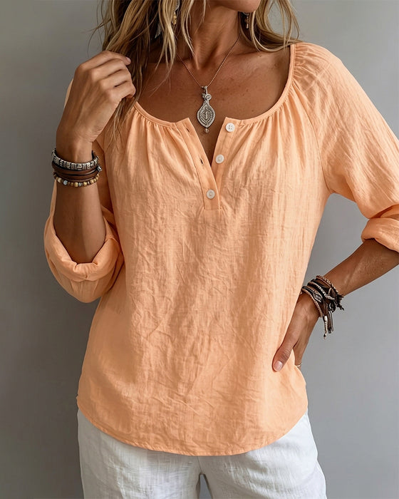 Blouse Effen Halfknoop