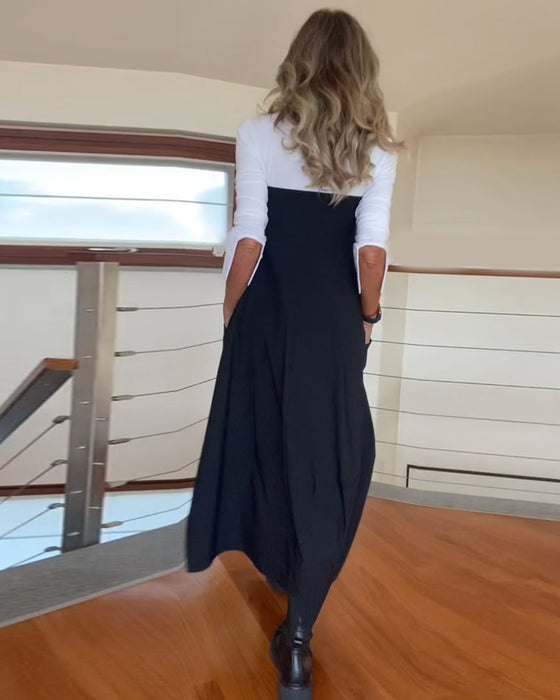 Modieuze effen rok met rits en zak