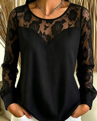 Blouse Stijlvol Ronde Hals Lange Mouw