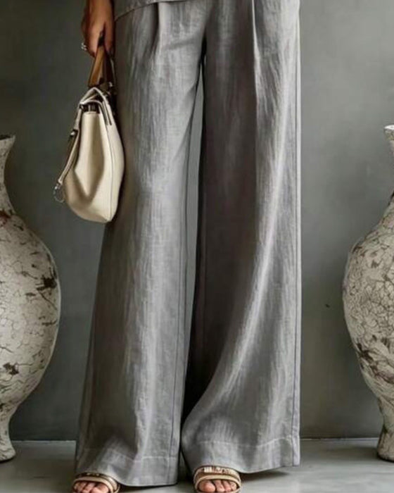 Set Enkel Schouder Asymmetrisch Breed Been Broek