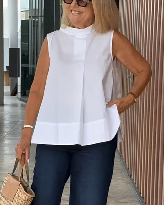 Blouse Mouwloos Effen Simpel