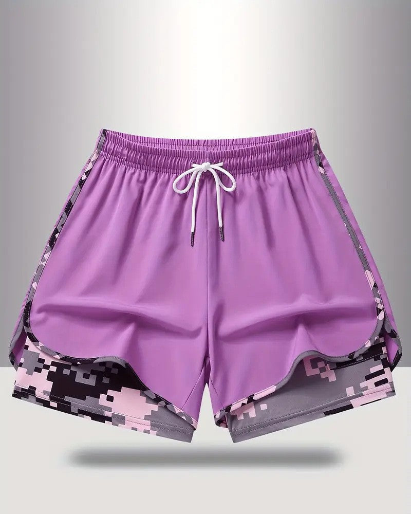 Shorts Trekkoord Camo Patchwork Anti-blootstelling