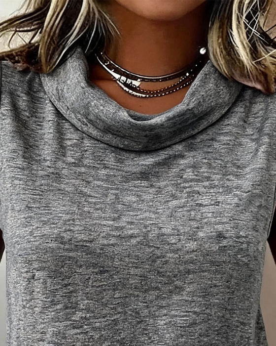 Tanktop Kraag Gestapeld Effen Kleur