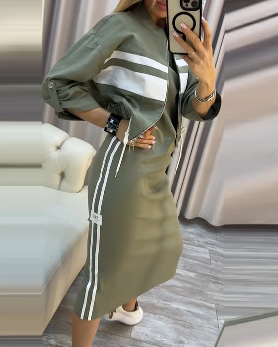 Set casual jasje mouwloos jurkje