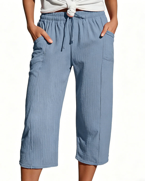 Broek Effen Kleur Koord Brede Pijp Geknipt