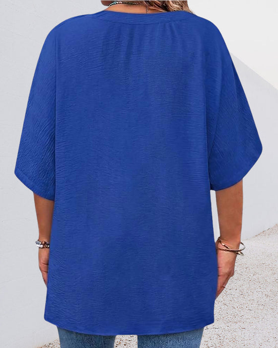 Blouse Los Effen Kleur Korte Mouw