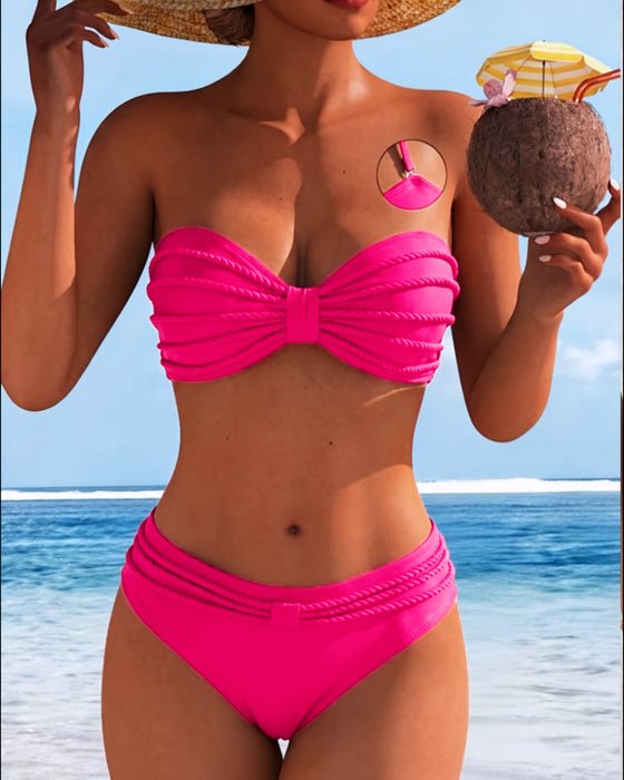 Bikini Effen Kleur Halsternek