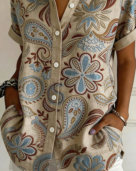 Overhemd Paisley Patroon Revers