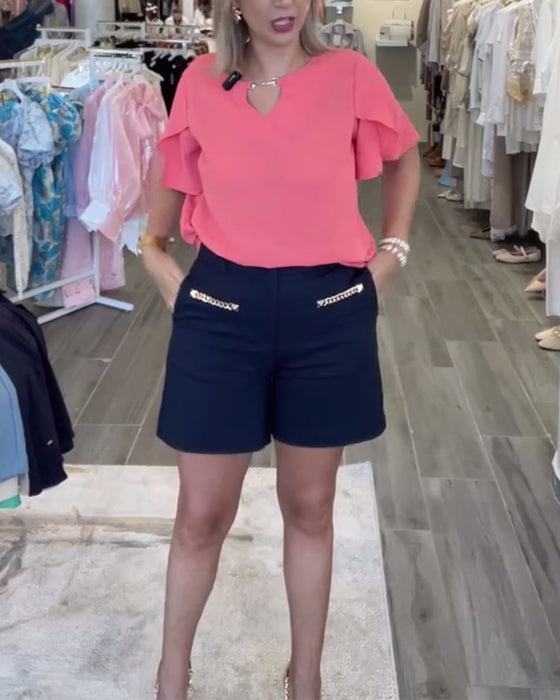 Shorts Met Kettingversiering Casual