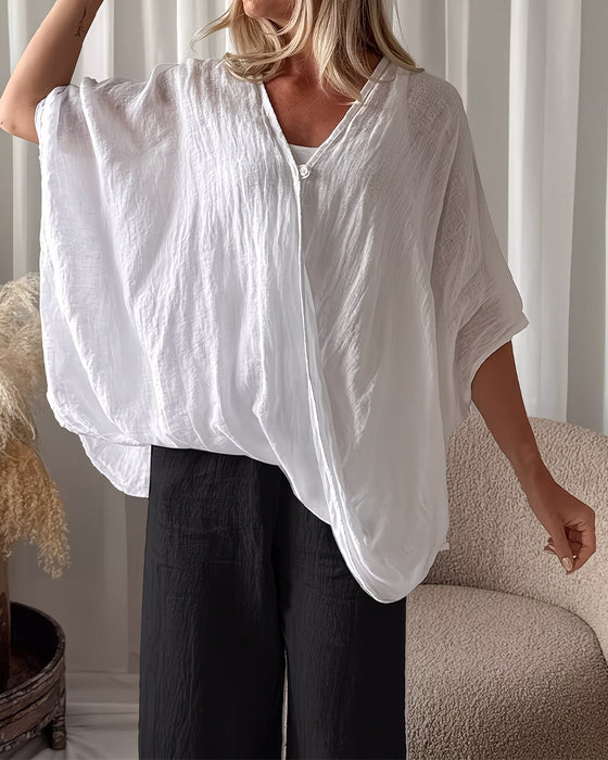 Blouse Los Vleermuis Mouw Effen