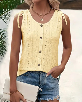 Tanktop Strikband Hol Mouwloos