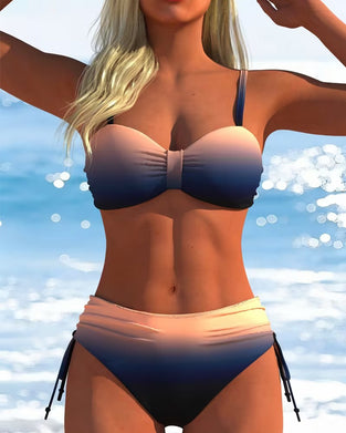 Bikini Gradient Patroon Trekkoord Mode