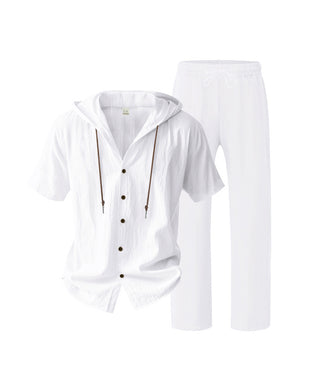 Heren Lichtgewicht Capuchon Tweedelig Set Voor Zomer Casual Wear
