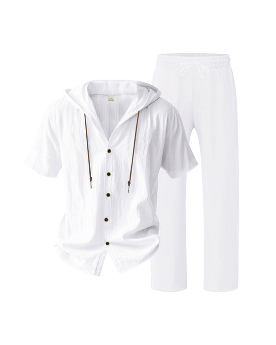 Heren Lichtgewicht Capuchon Tweedelig Set Voor Zomer Casual Wear