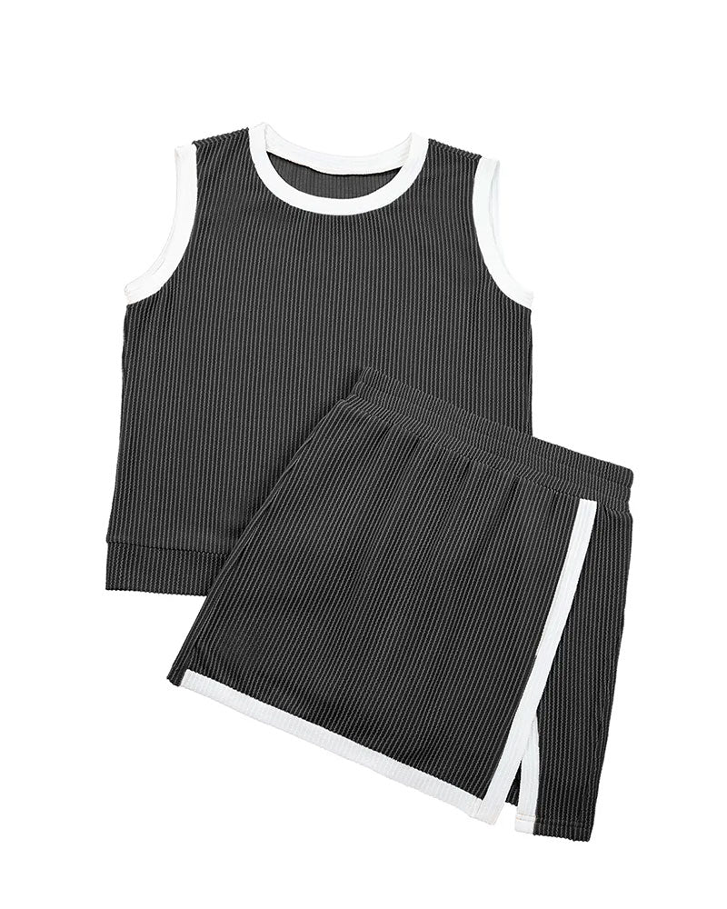 Set Gestreept Gesplitst Anti Doorschijnend Tanktop