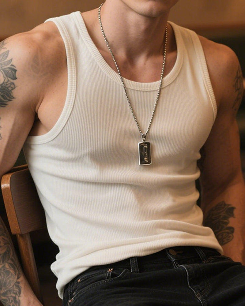 Top Heren Katoen Fitness