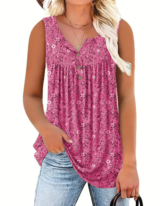 Tanktop Bloemig Mouwloos