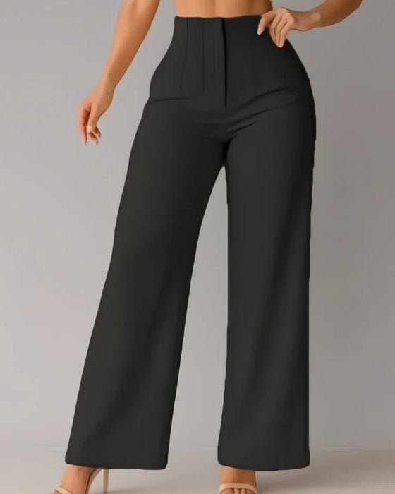 Broek Effen Casual Blazer Wijd Pijp