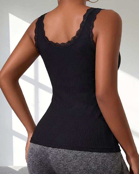 Tank Top Gepast Kant Afwerking