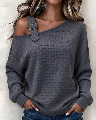 Blouse Off-Shoulder Lange Mouw Loose