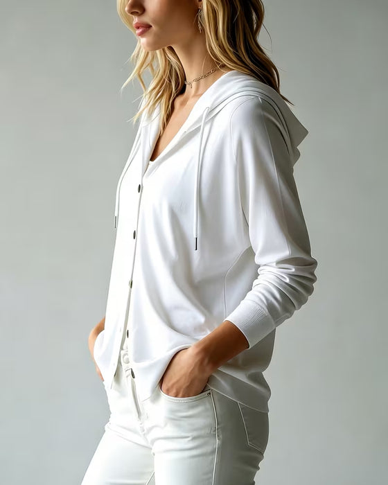 Cardigan Met Capuchon Gebreid