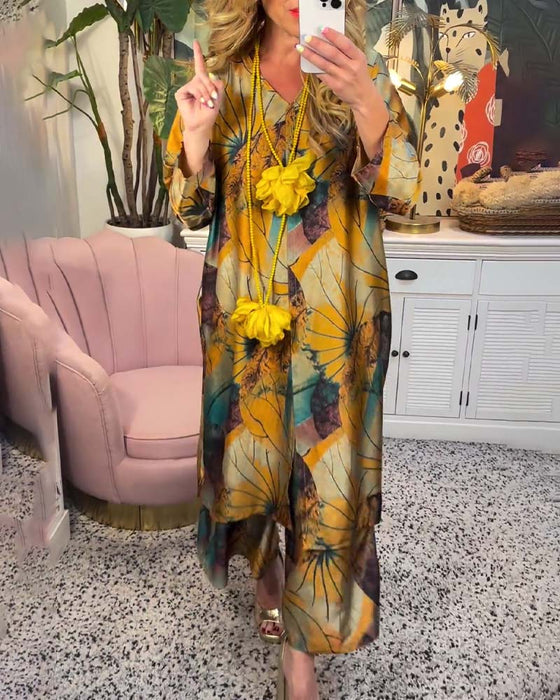 Retro los bedrukte casual set